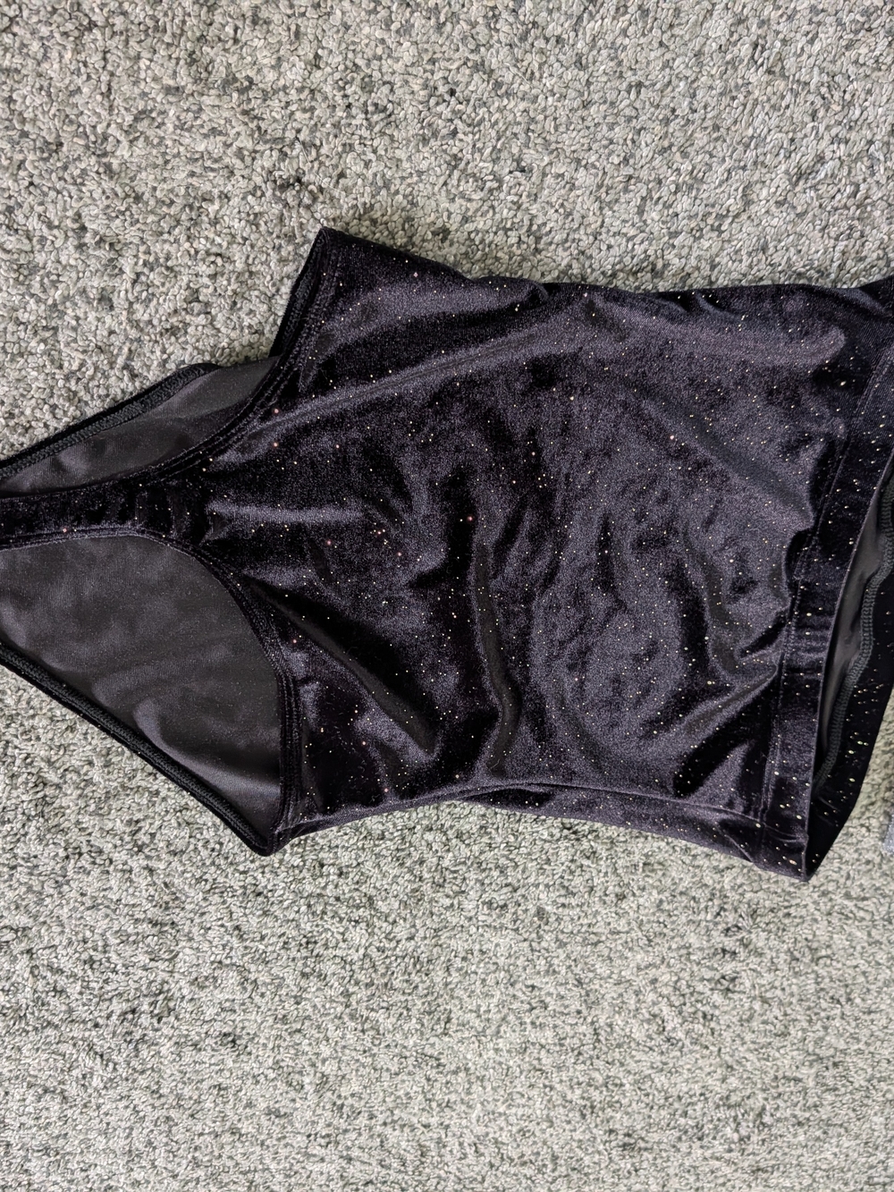 EUC Black Sparkle Velvet One-Piece Bodysuit S